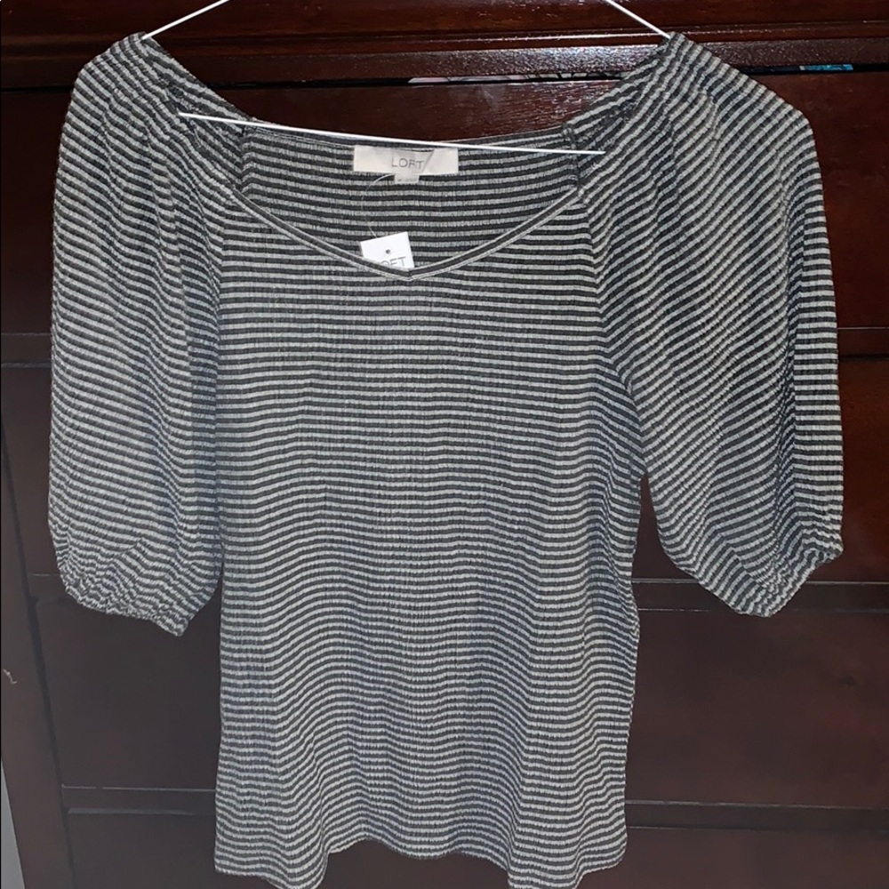 NWT black and white top from Loft